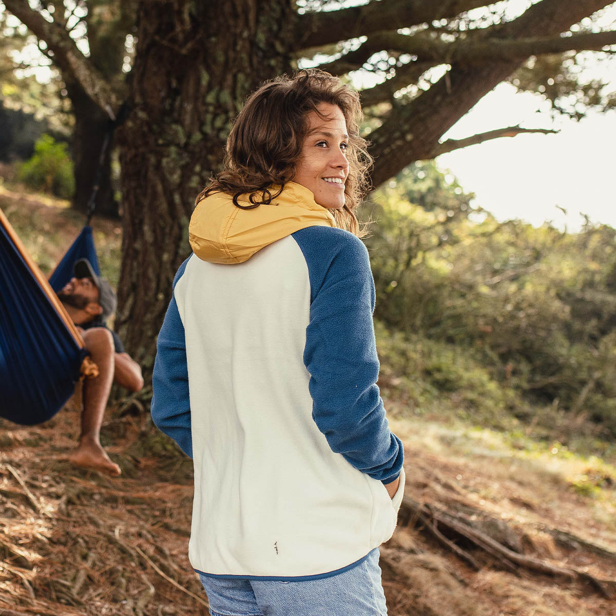 Alexander Hooded 1/2 Zip Recycled Polar Fleece - Egret