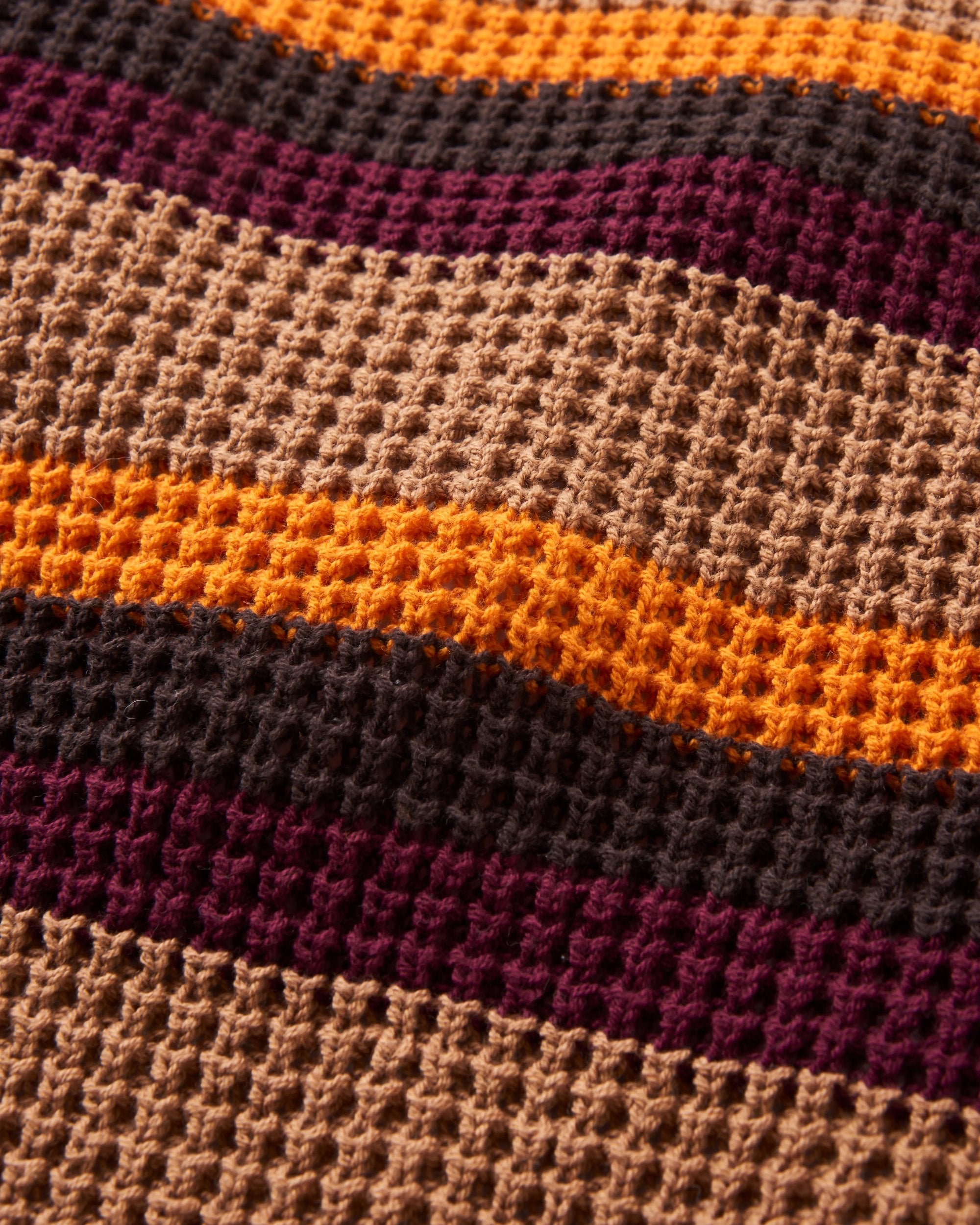 Reflection Stripey Jumper - Toffee Brown Multi Stripe - Flatlay