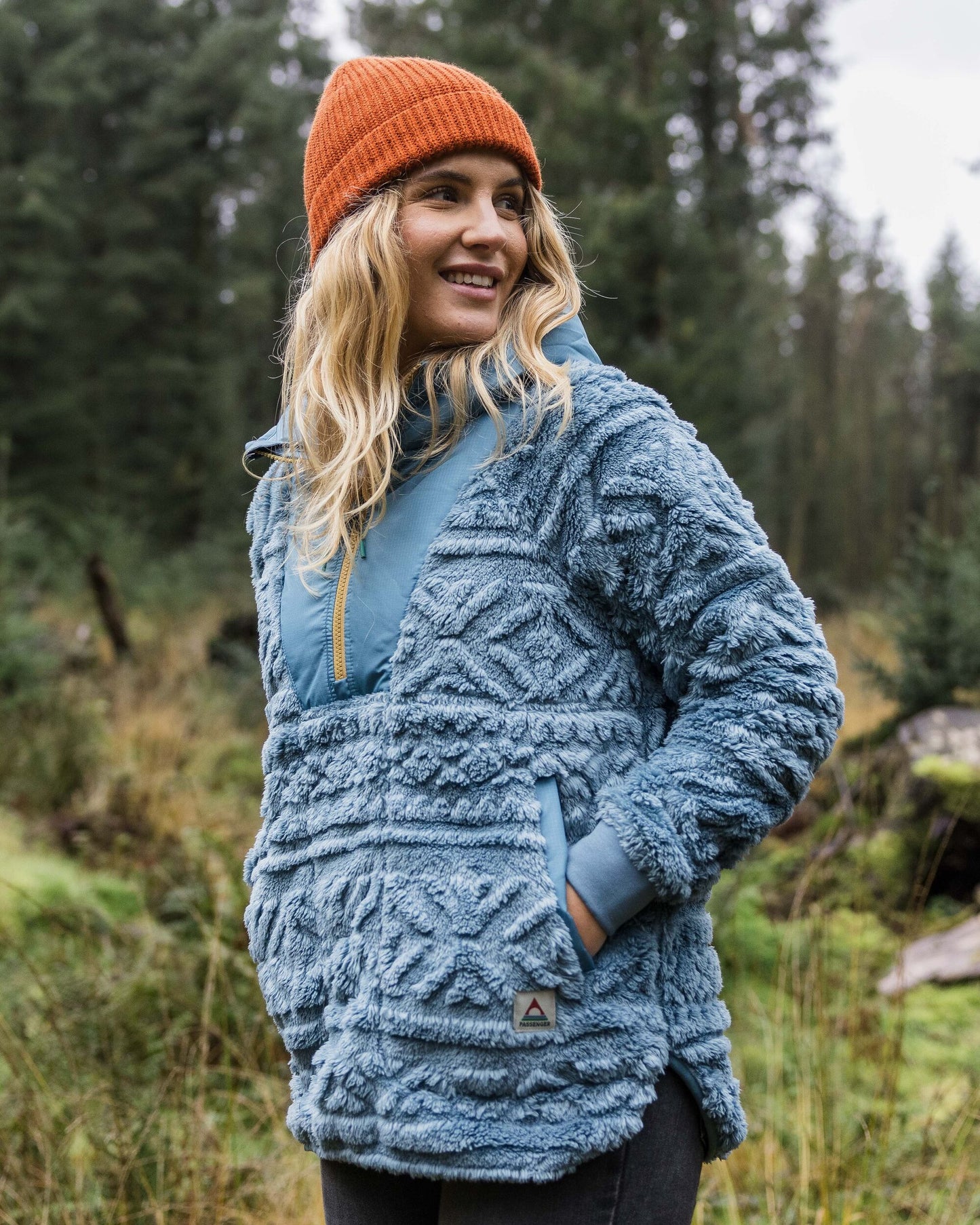 Holistic Sherpa Hooded Fleece - Washed Blue