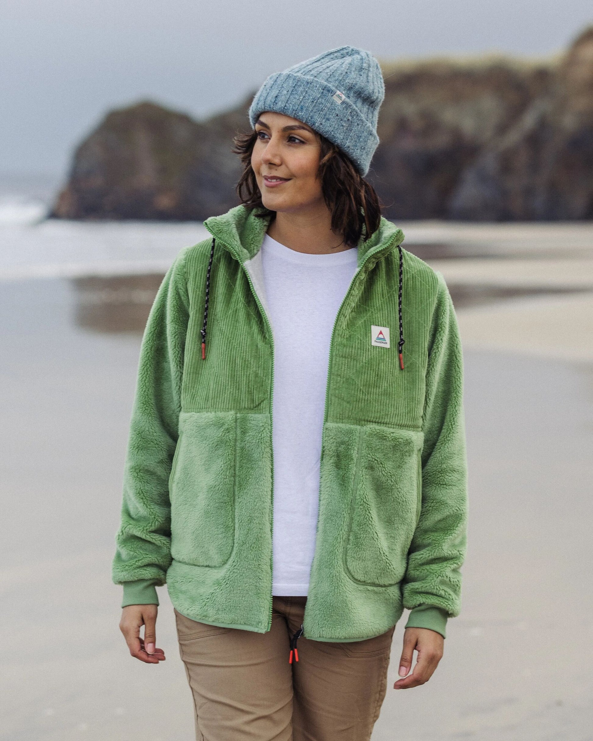 Awaken Recycled Deep-Pile Sherpa Fleece - Stem Green - Lifestyle