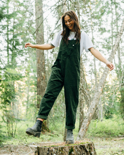Meadows Organic Cotton Cord Dungarees - Fir Tree - Lifestyle