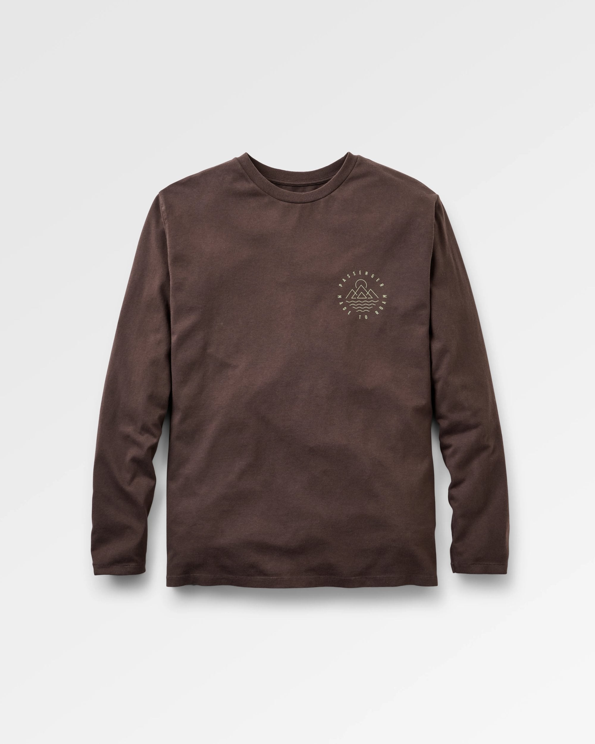 Escapism Recycled LS T-Shirt - Espresso - Flatlay