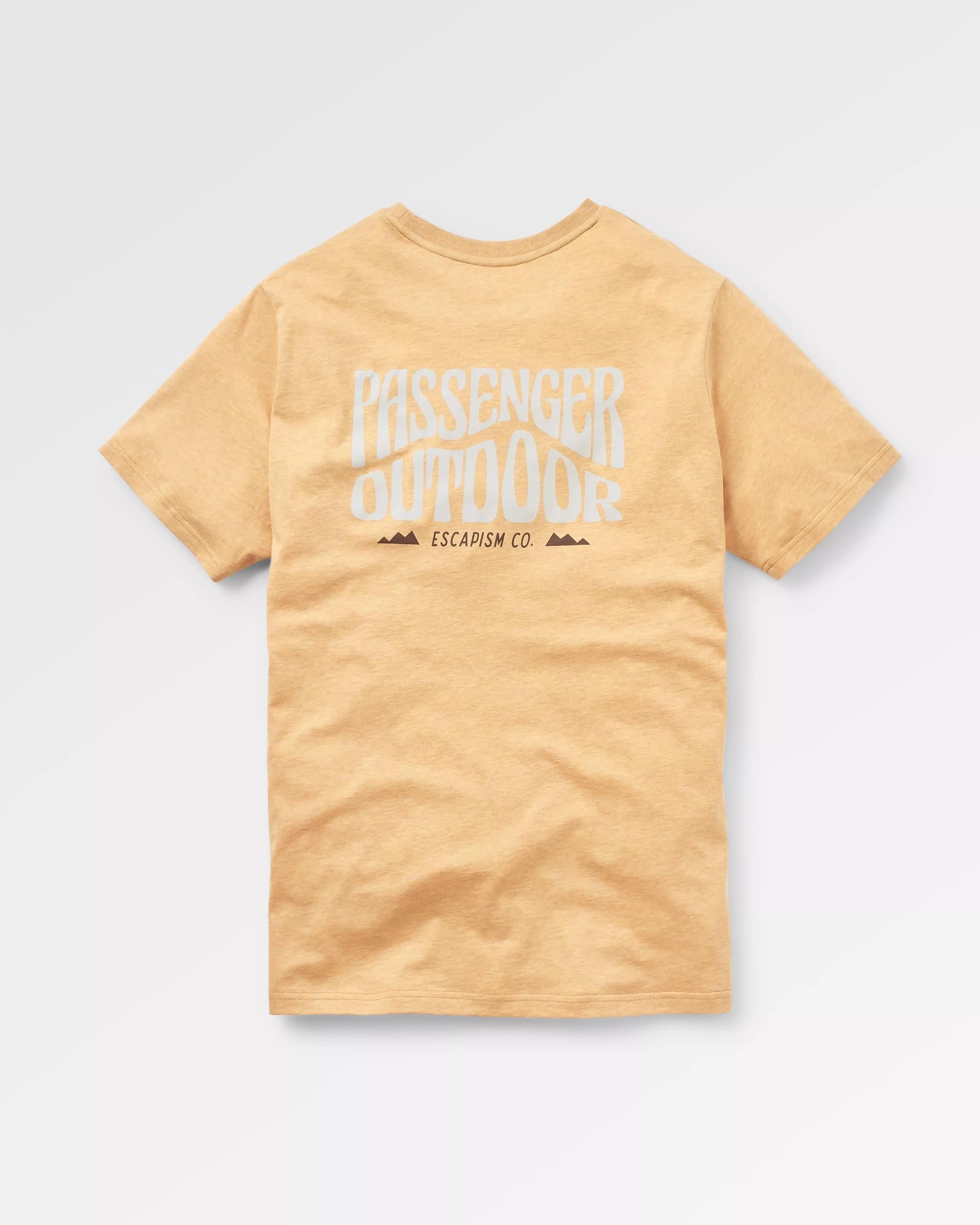 Yuca Organic Cotton T-Shirt - Dusty Ochre Marl - Flatlay