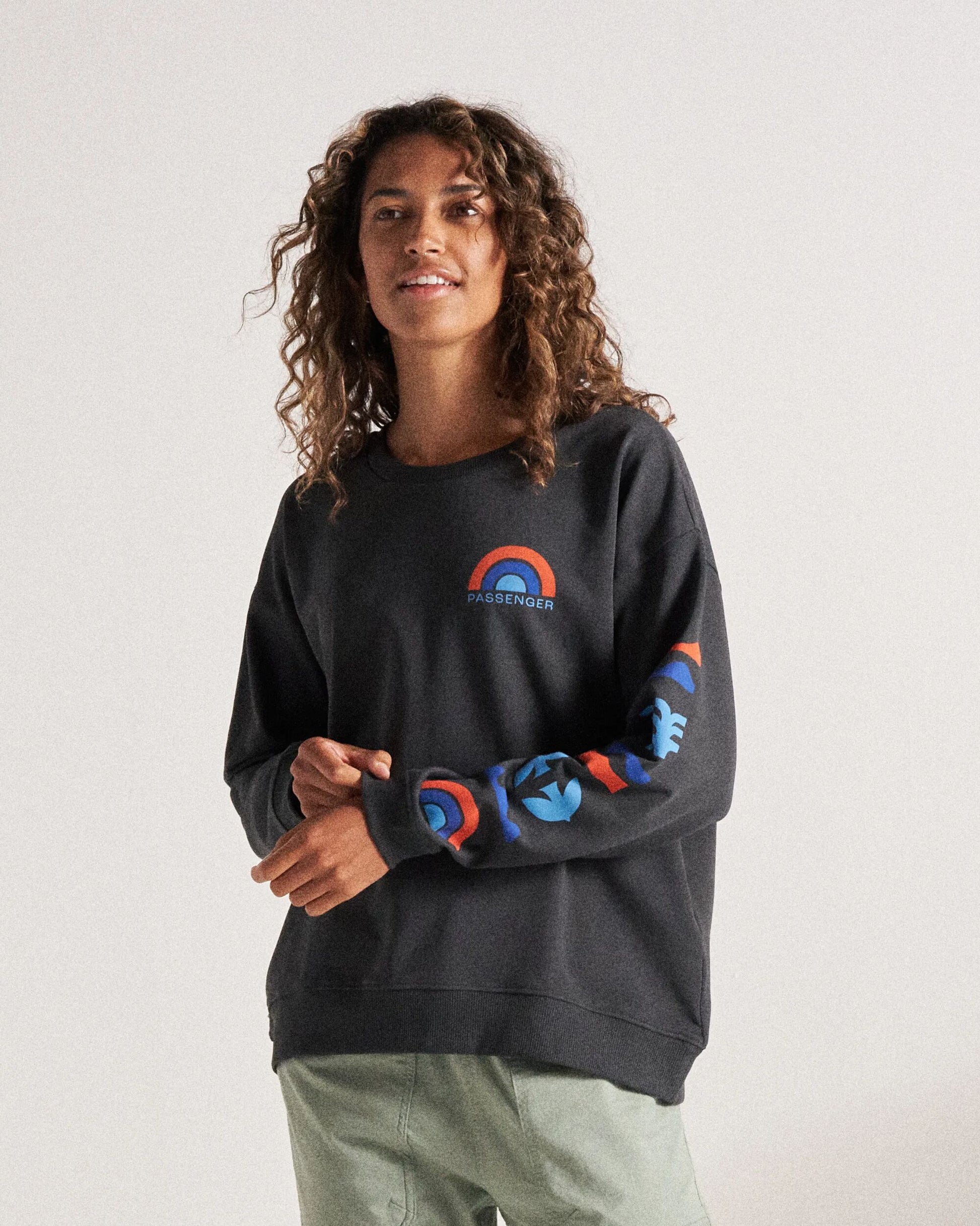 Papercut Recycled Sweatshirt - Black - Studio Model