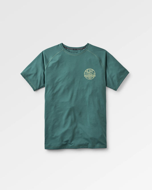 Sedona Recycled Active T-Shirt - Deep Ocean - Flatlay