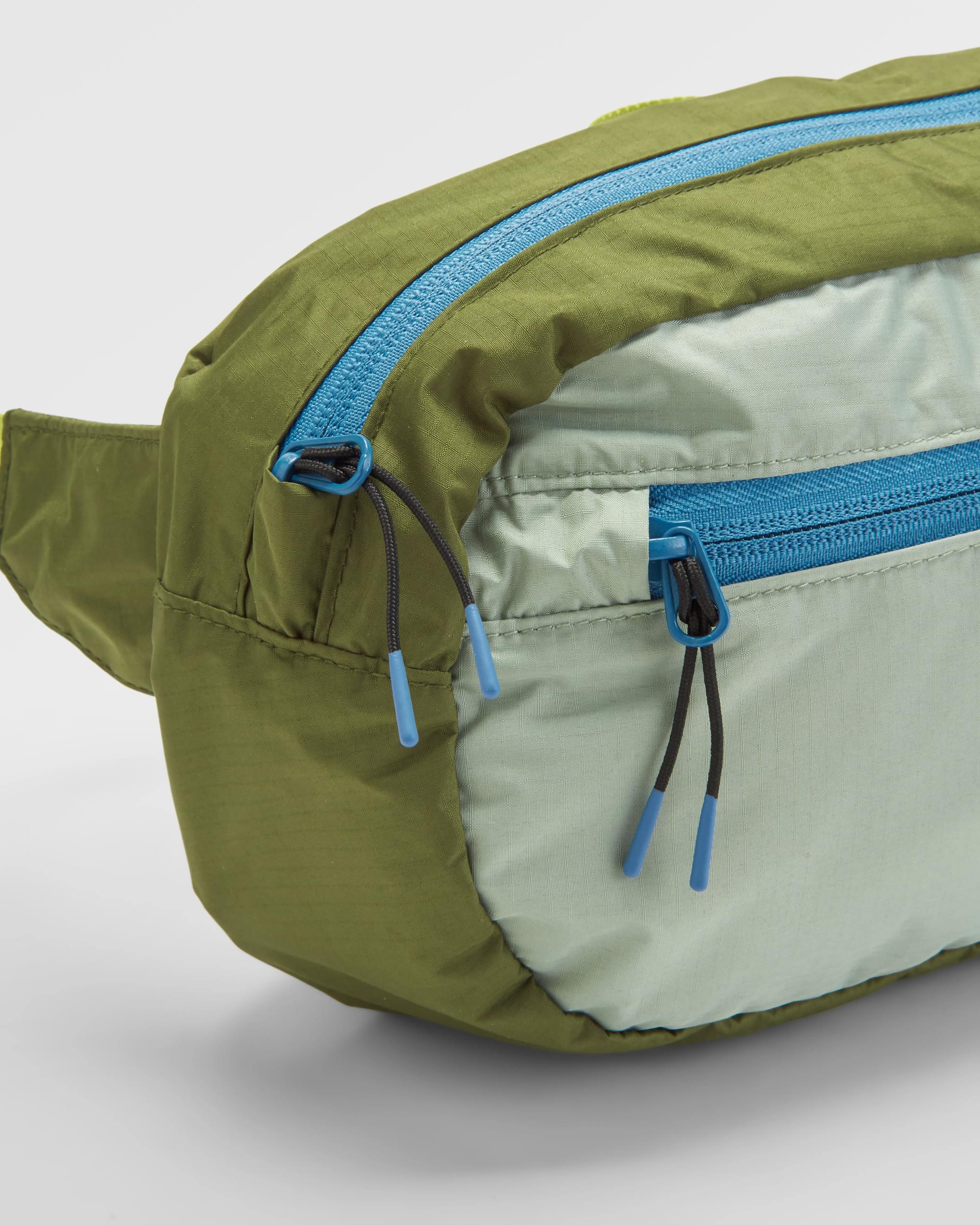 Trail Light Recycled Packable Hip Pack - Khaki - Flatlay