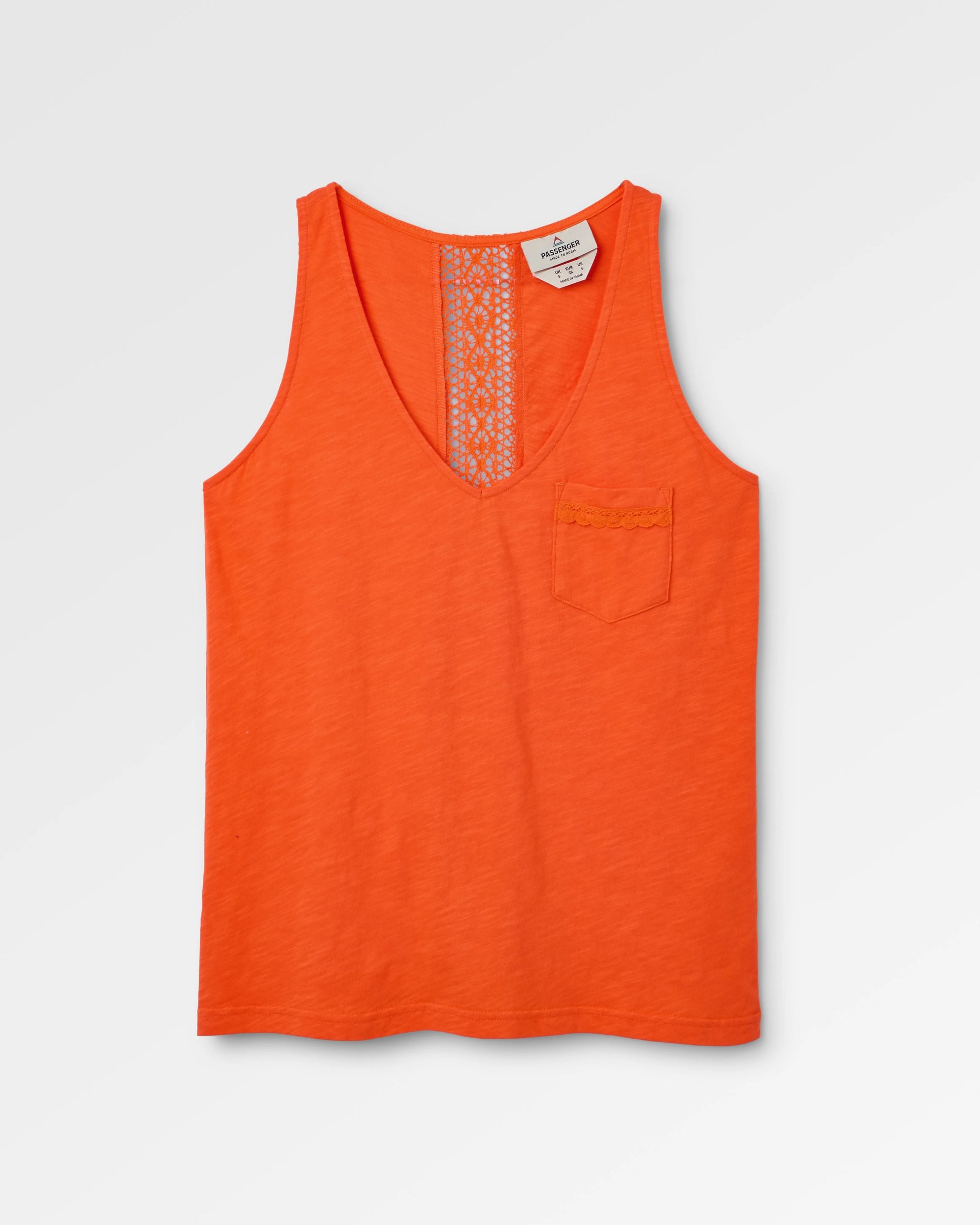 Rivergate Recycled Cotton Top - Ember Orange - Flatlay
