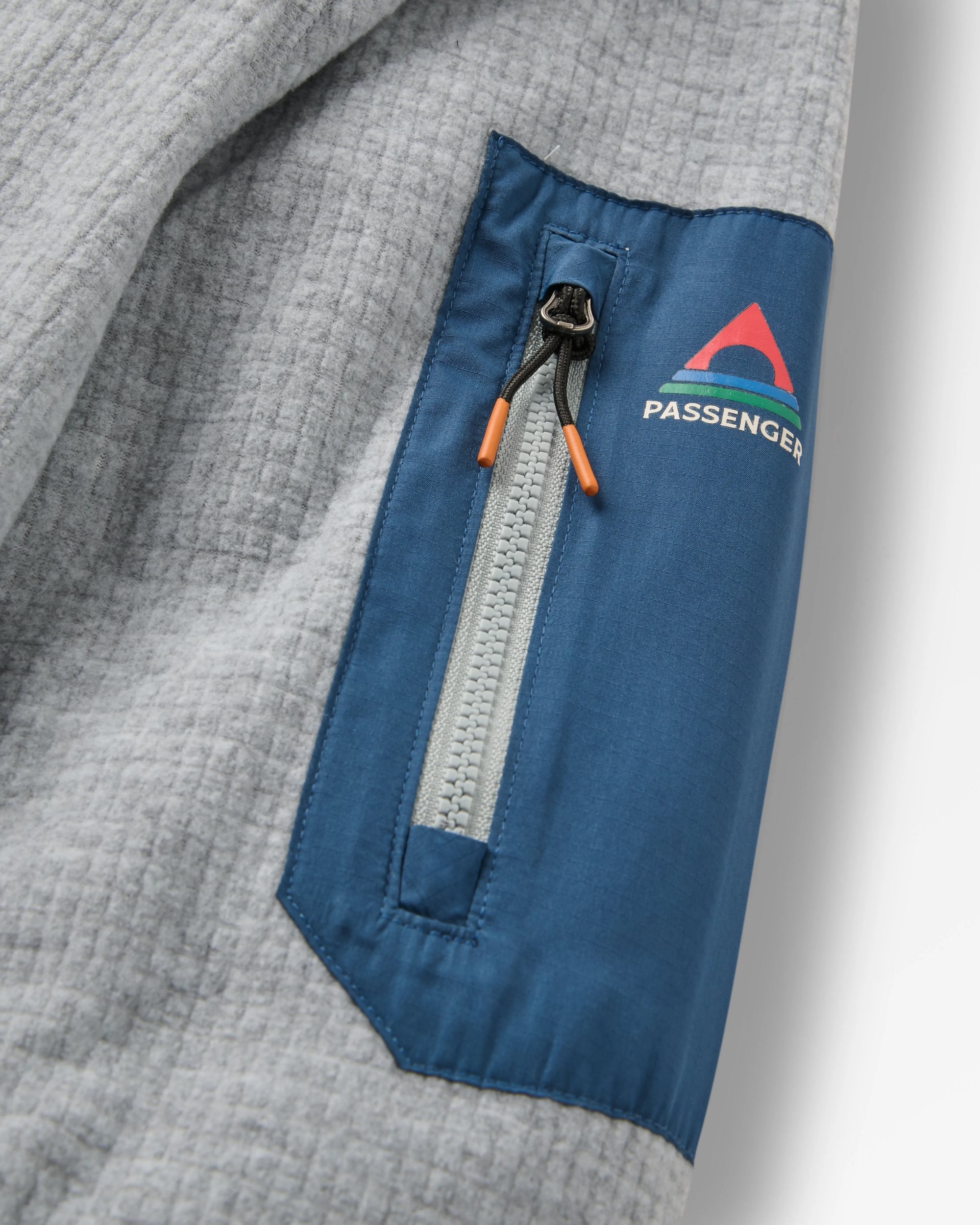 Forestscape Recycled Grid Fleece Crew - Grey Marl - Flatlay