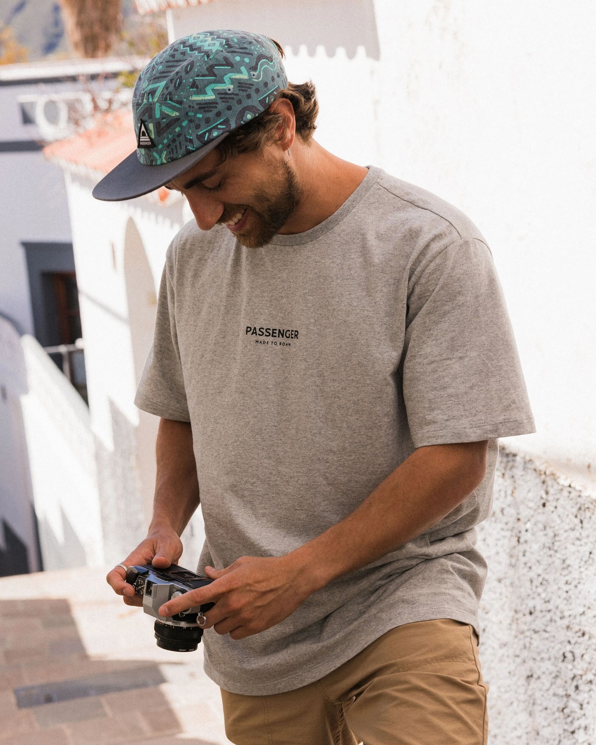 Passenger Recycled Cotton T-Shirt - Grey Marl - Lifestyle