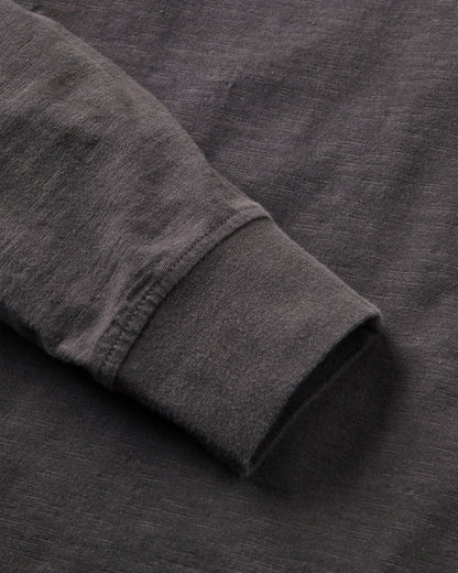 Headland LS Slub Henley - Faded Black - Flatlay