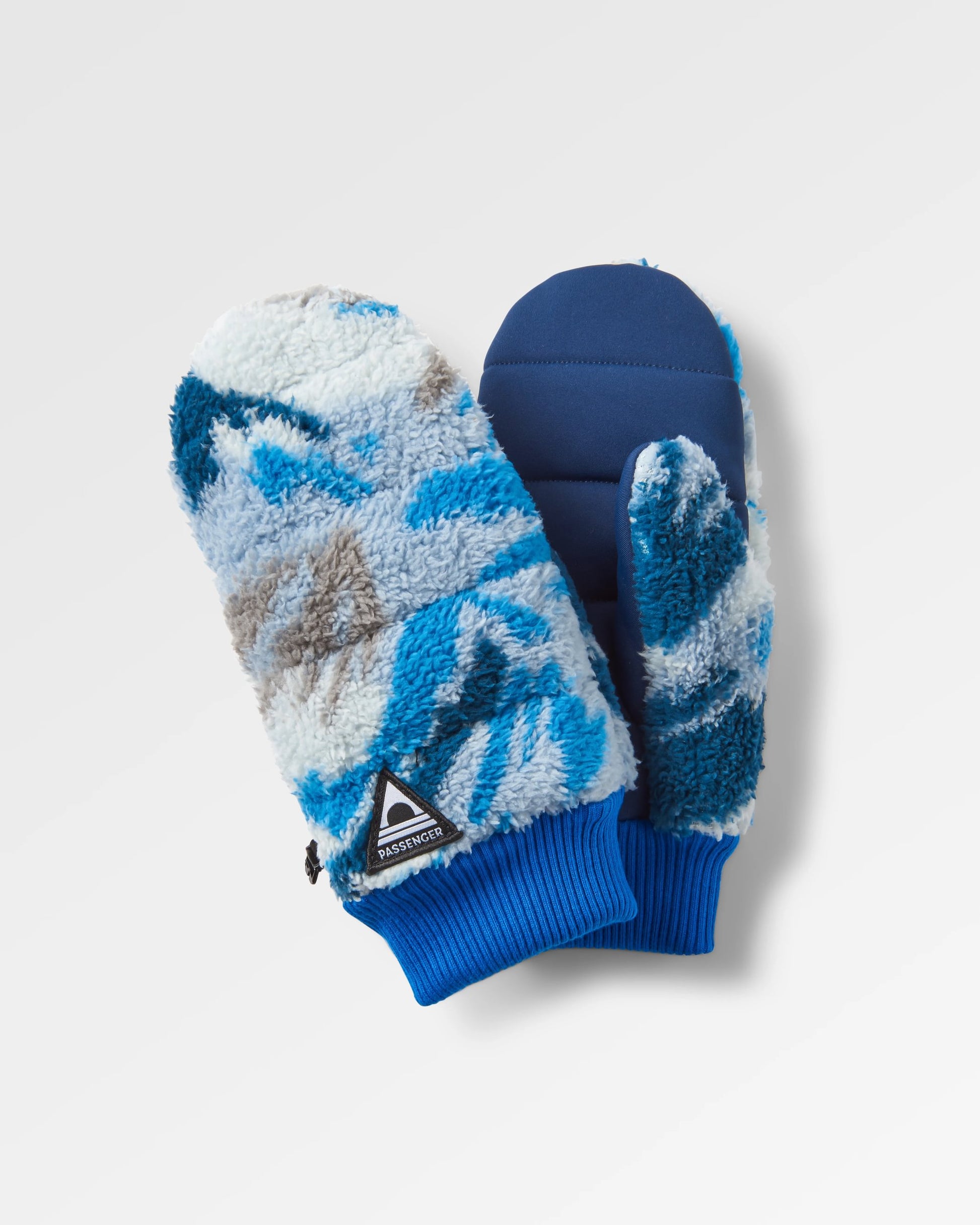 Avalanche Recycled Sherpa Mittens - Abstract Mountain Blue Steel