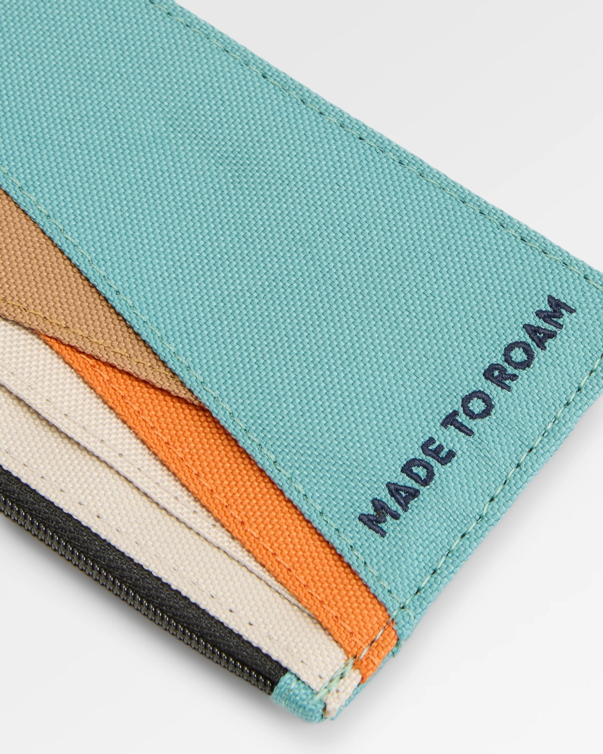 Mountain Recycled Card Holder - Arctic/Retro Orange - Flatlay