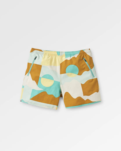 Flaris Longer Line Short - Vista Patchwork Yellow - Flatlay