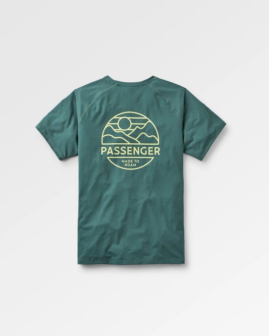 Sedona Recycled Active T-Shirt - Deep Ocean - Flatlay