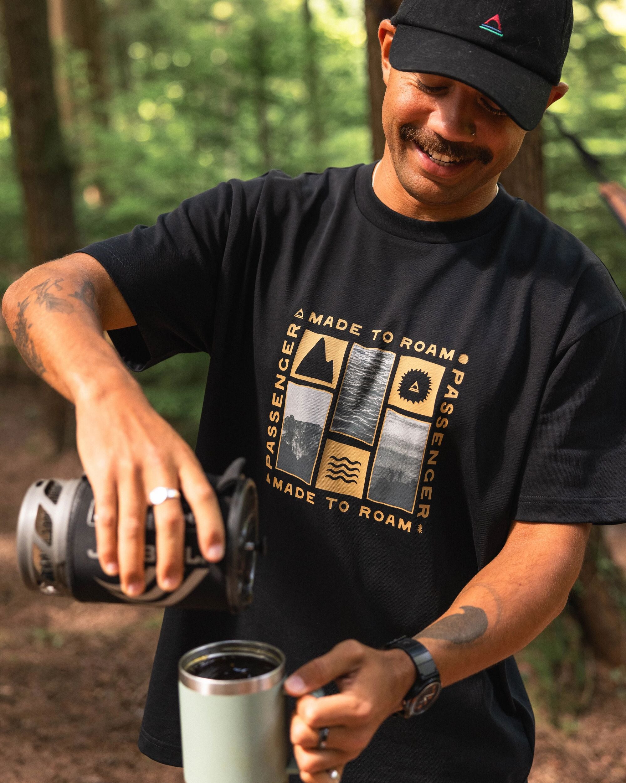 Snapshot Organic Cotton Relaxed Fit T-Shirt - Black - Lifestyle