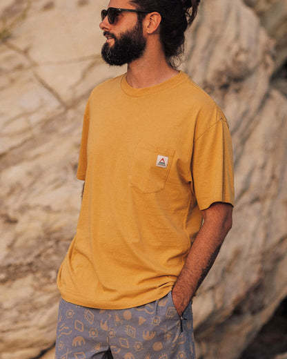 Heritage Recycled Cotton Pocket T-Shirt - Mustard Gold