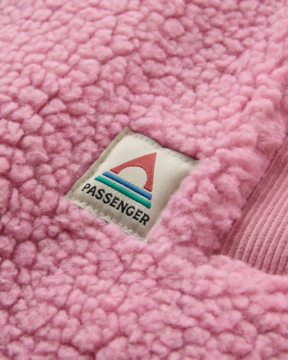 Tawny Collarless Deep-Pile Sherpa Gilet 2.0 - Pink Haze - Flatlay