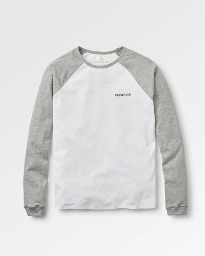 Roamer Recycled Cotton Raglan T-Shirt - White - Flatlay