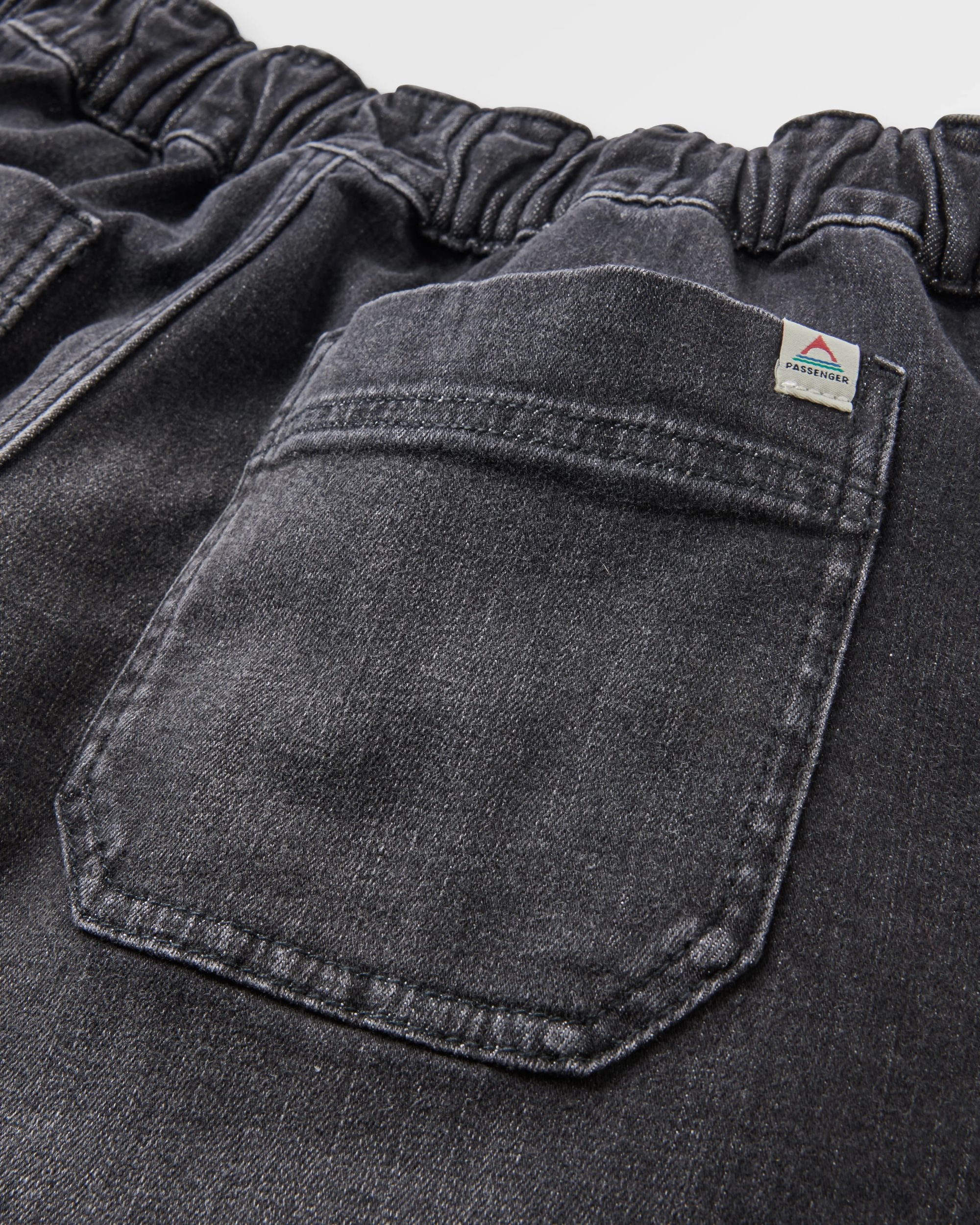 Carriso Denim Short - Washed Black Denim - Flatlay