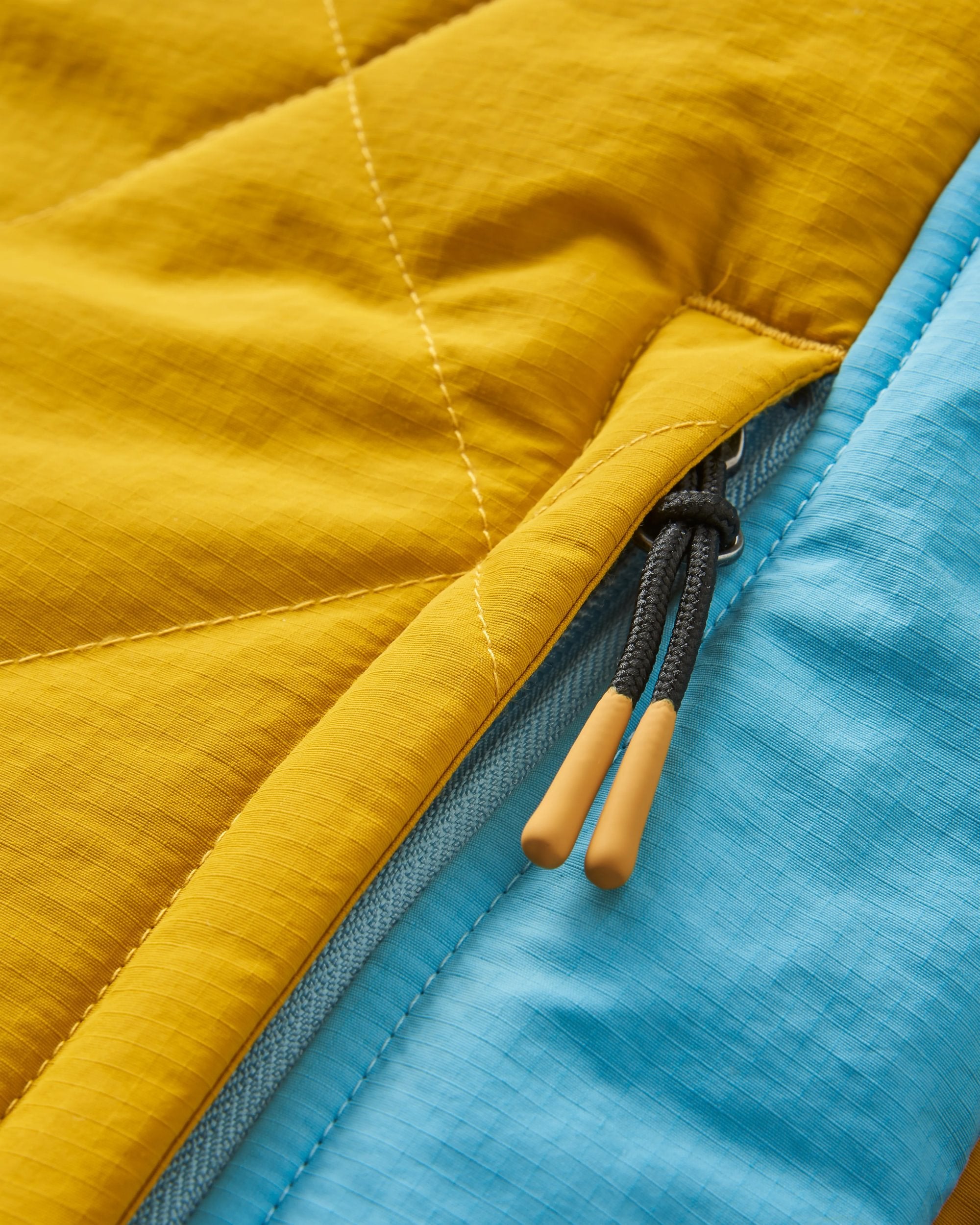 Ocean Recycled Insulated 1/2 Zip Jacket - Dusty Olive/Heritage Yellow - Flatlay