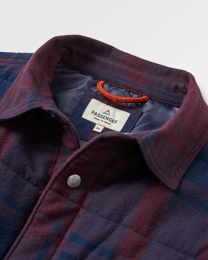 Taranaki Quilted Overshirt - Deep Plum/Deep Navy Check