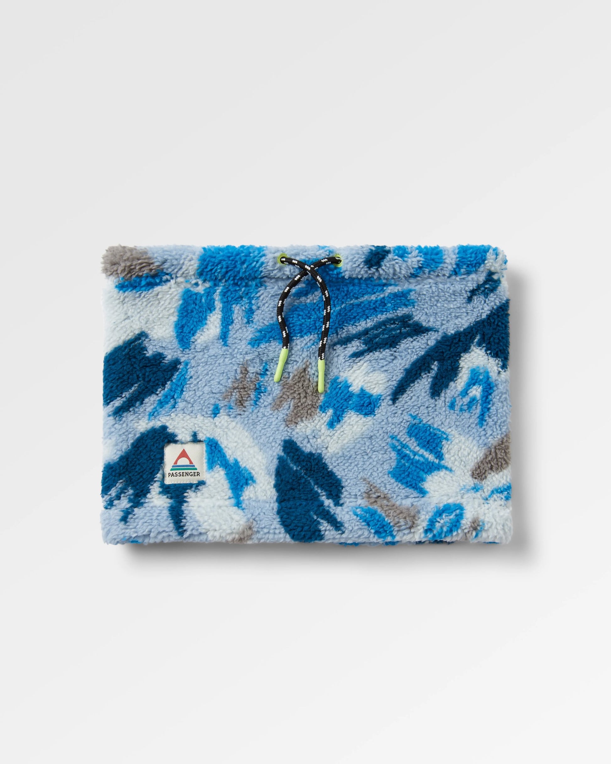 Ash Recycled Sherpa Fleece Snood - Abstract Mountain Blue Steel