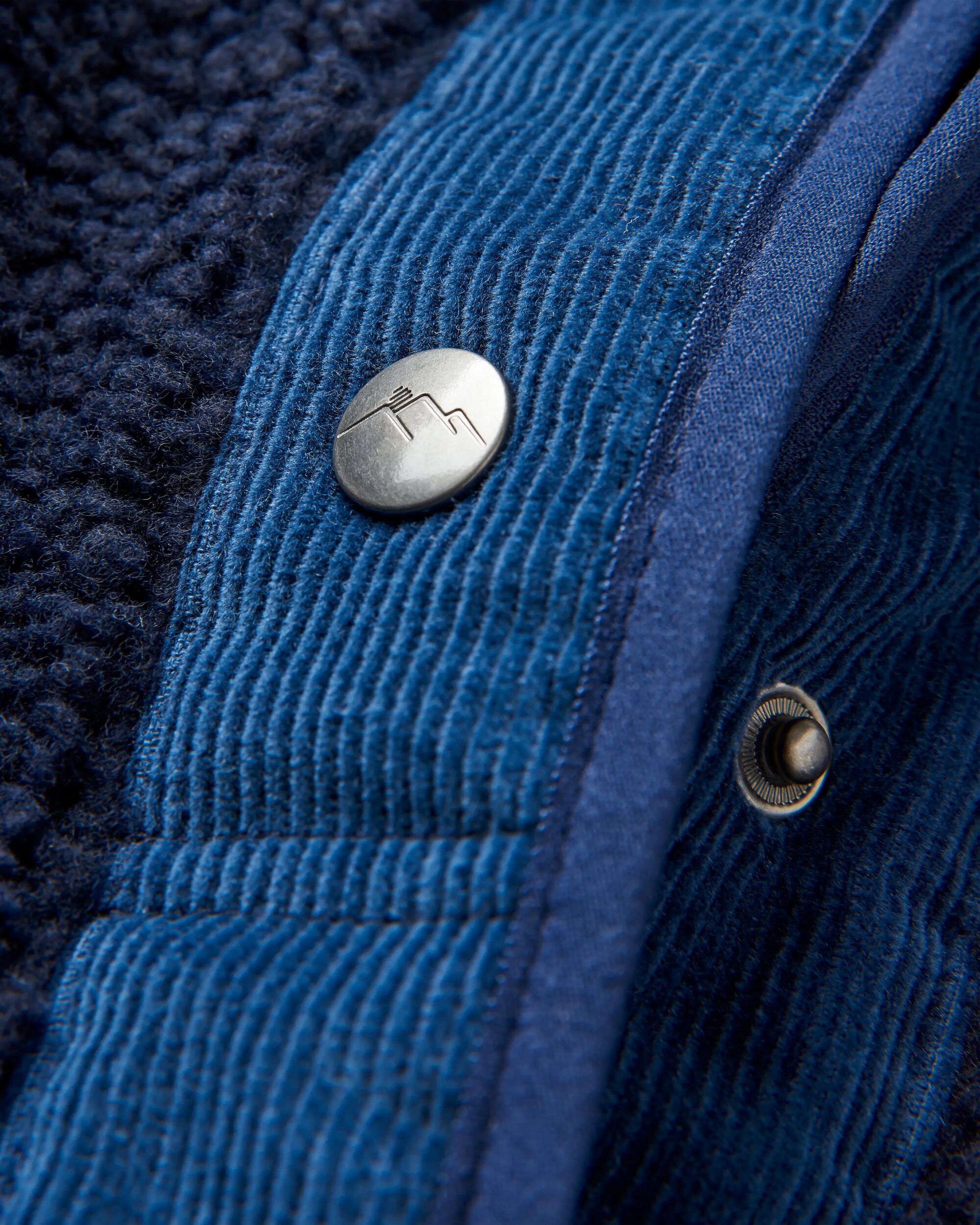 Clover Recycled Sherpa Fleece - Deep Navy - Flatlay