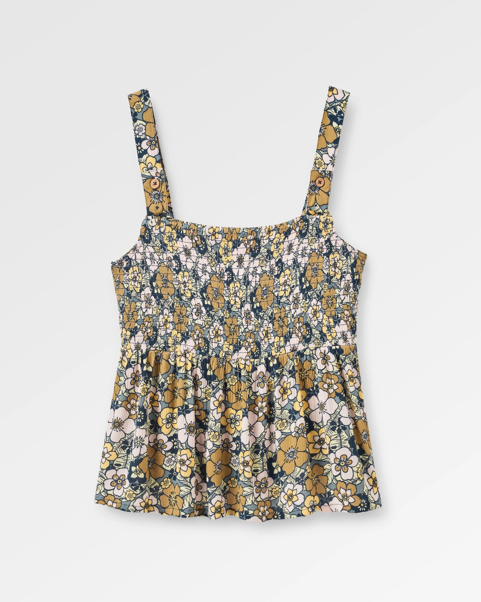Soleis Woven Cami - Vintage Floral Sunlight - Flatlay