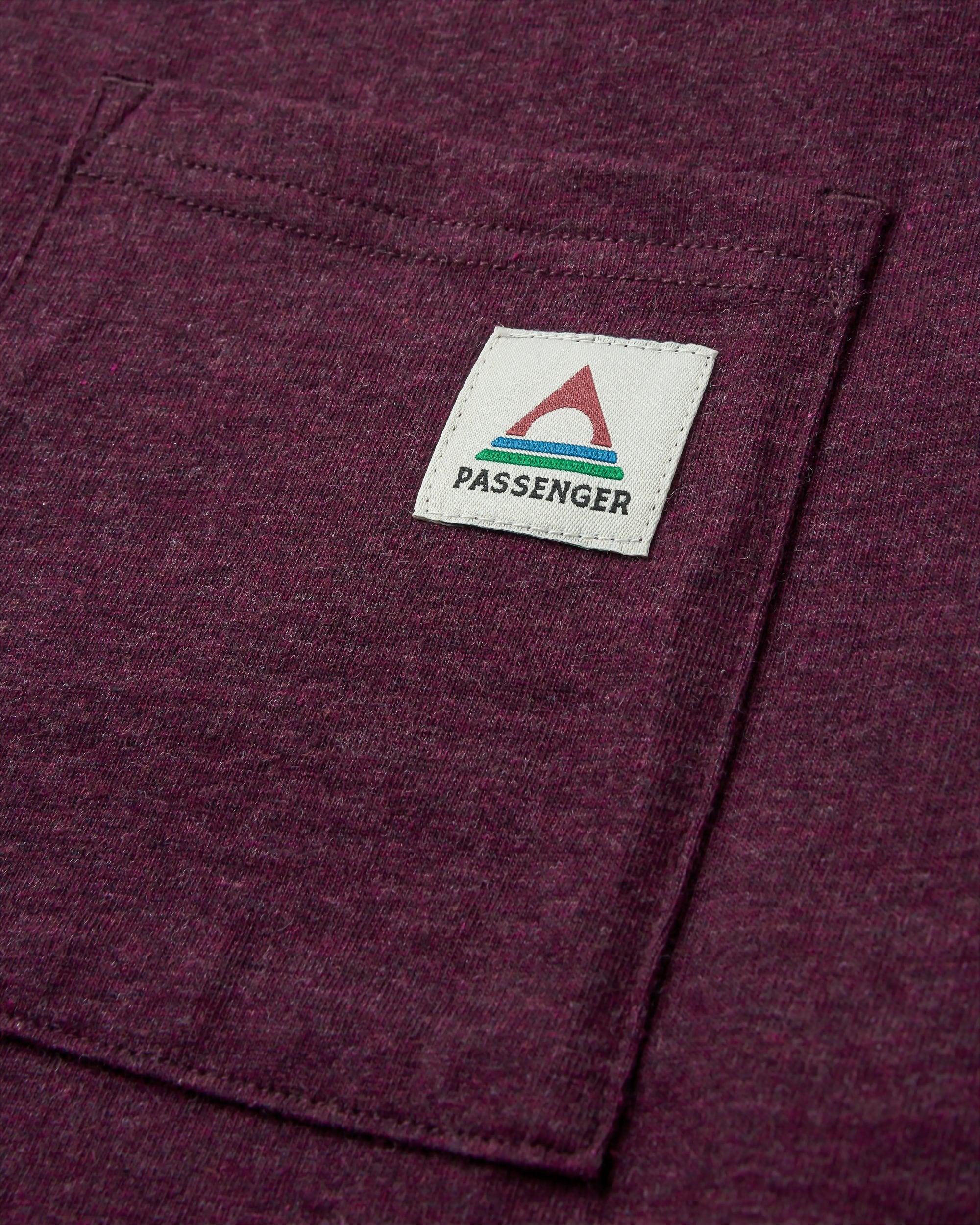 Heritage Organic Relaxed Fit T-Shirt - Wine Marl - Flatlay