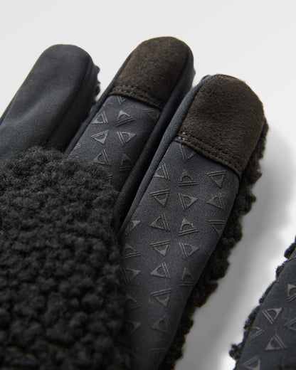 Snowfall Sherpa Gloves - Black - Flatlay