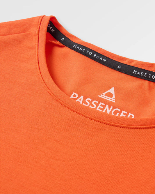 Chase The Light Active T-Shirt - Ember Orange - Flatlay