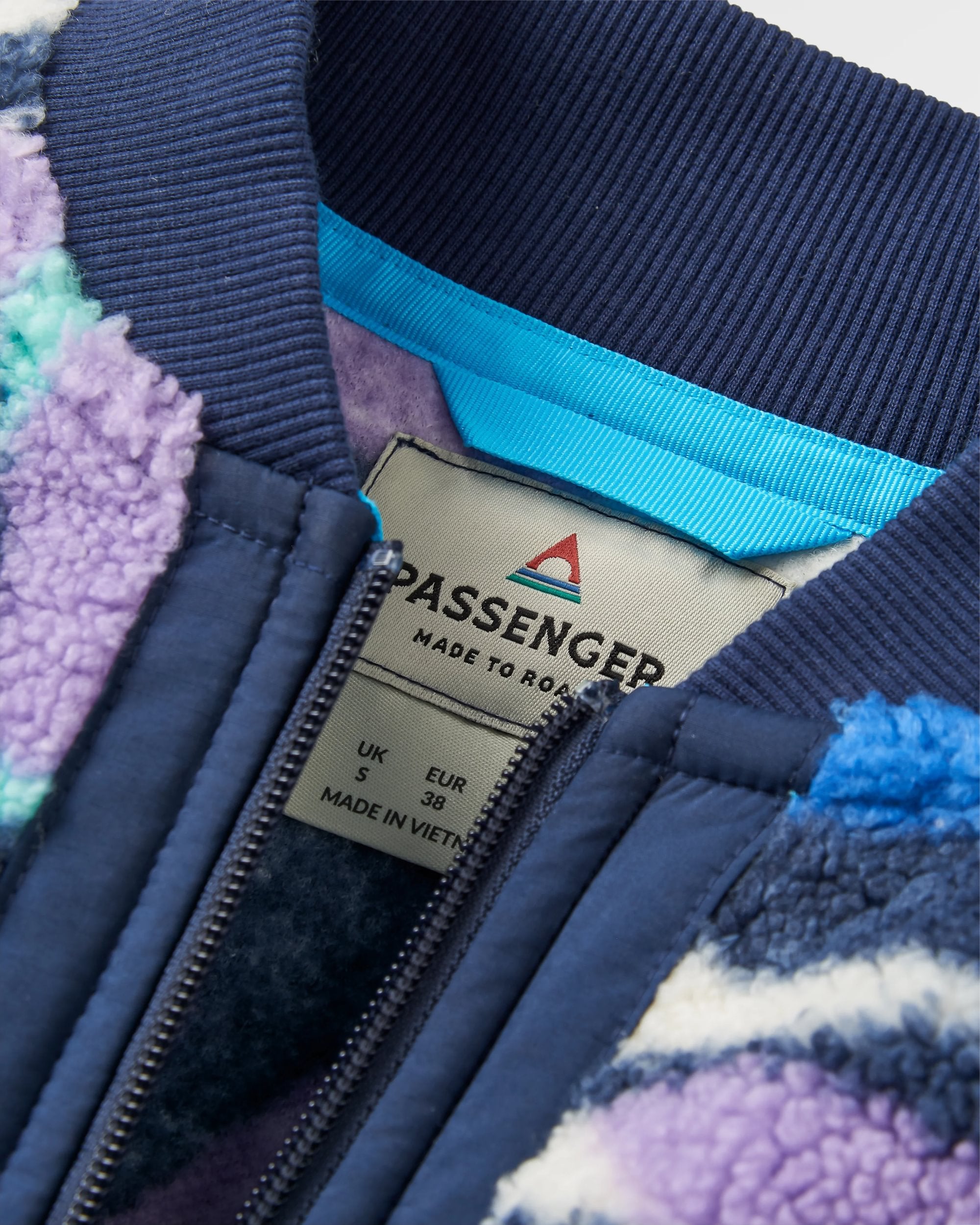 Lucia Recycled Sherpa Fleece - Mountain Foliage Purple - Flatlay