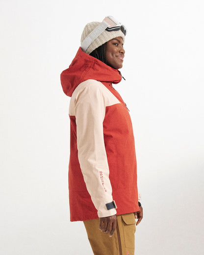 Snowscape Women's Recycled Jacket - Red Ochre/Blush - Studio Model