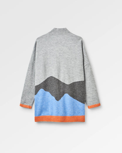 Scenic 'Light' Long Knitted Cardigan - Scenic Grey - Flatlay