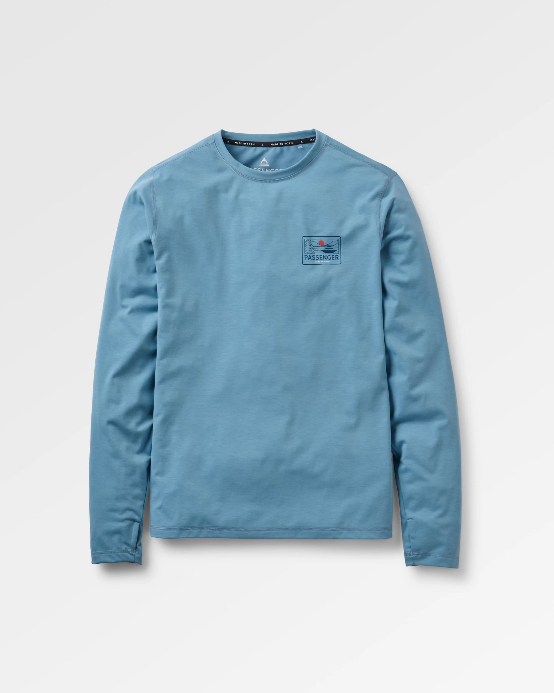 Roamscreen UPF50 LS T-Shirt - Faded Denim - Flatlay