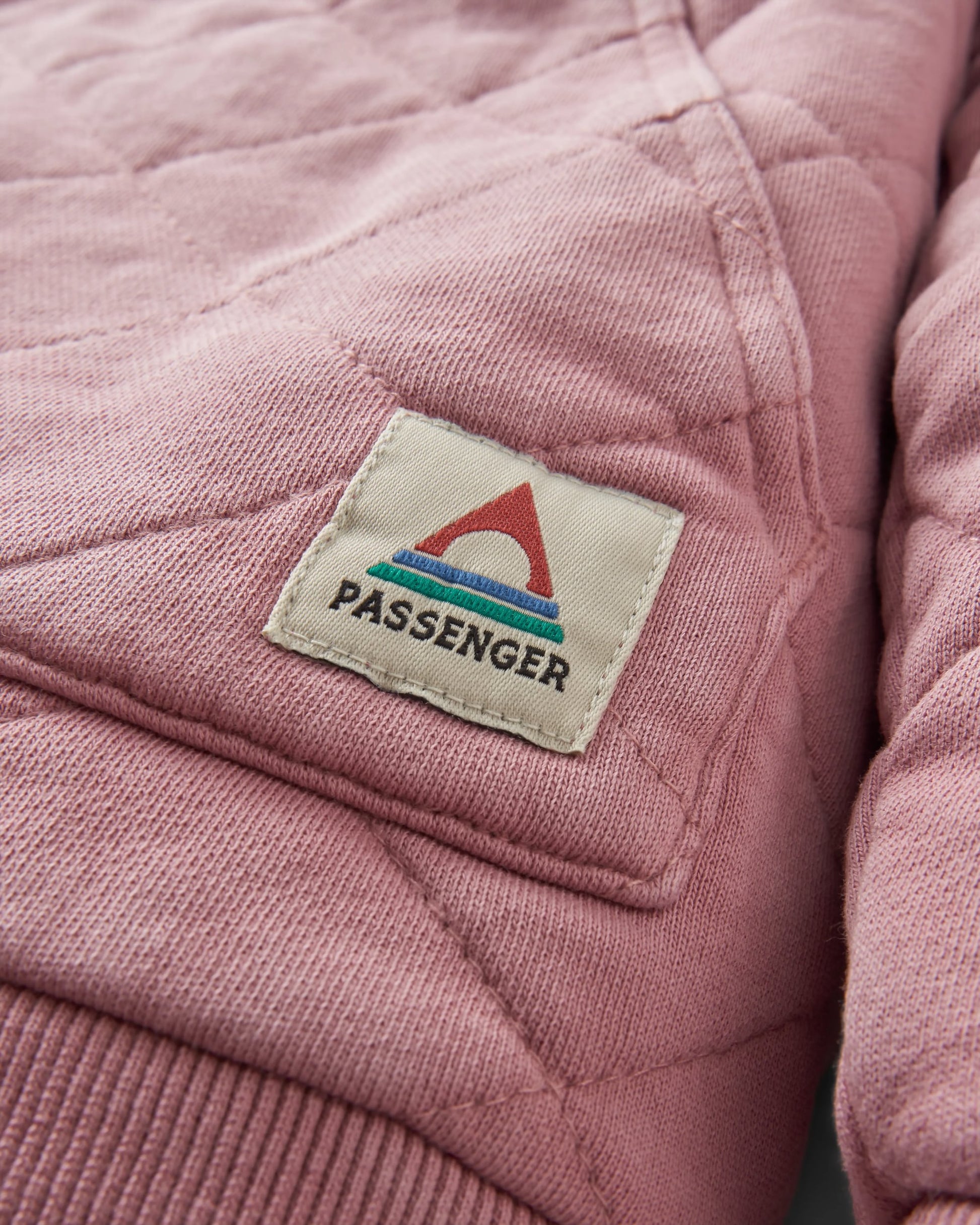 Clementine Recycled Quilted Popper Up Hoodie - Pink Haze