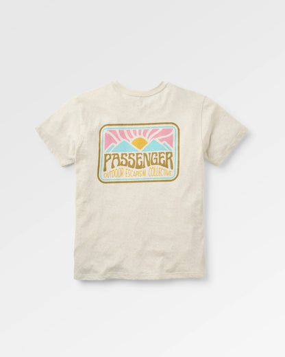 Golden Hour Recycled Cotton Oversized T-Shirt - Milky Marl - Flatlay