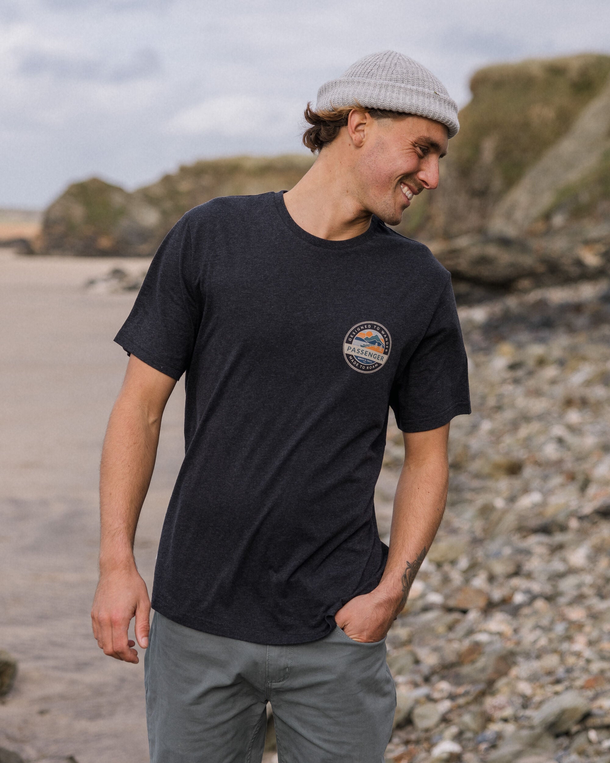 Odyssey Organic Cotton T-Shirt - Ebony Marl - Lifestyle - Male