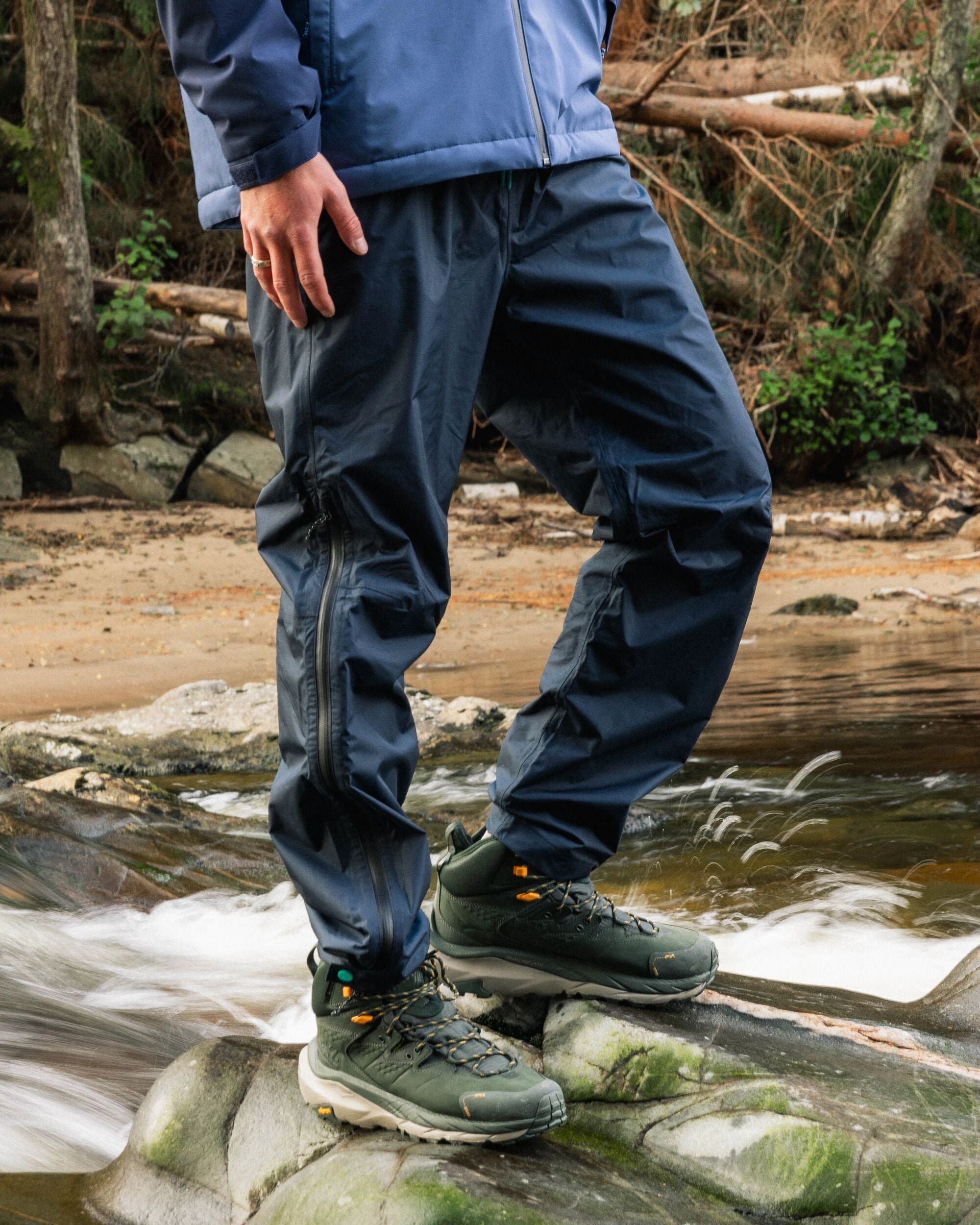 Droplet Waterproof Recycled Trouser - Deep Navy - Lifestyle