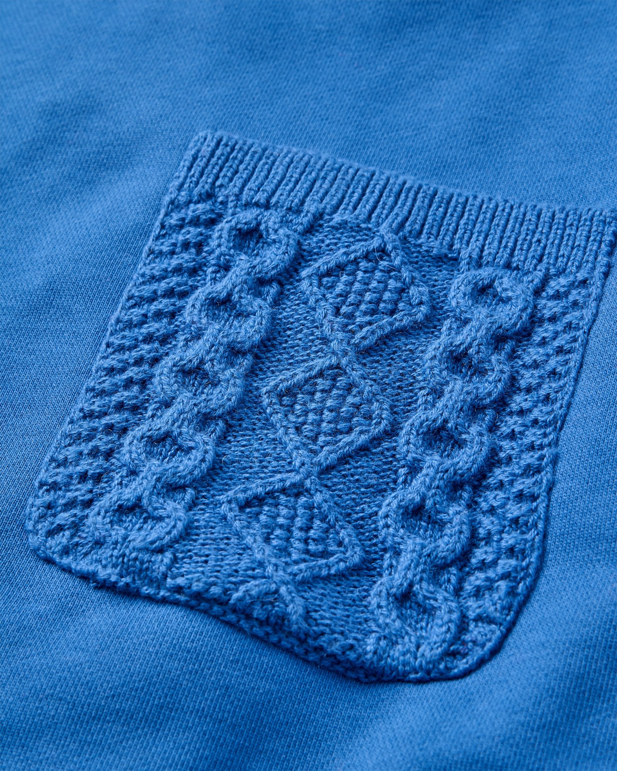 Aerial Long Sleeve Knit Top - Electric Blue - Flatlay