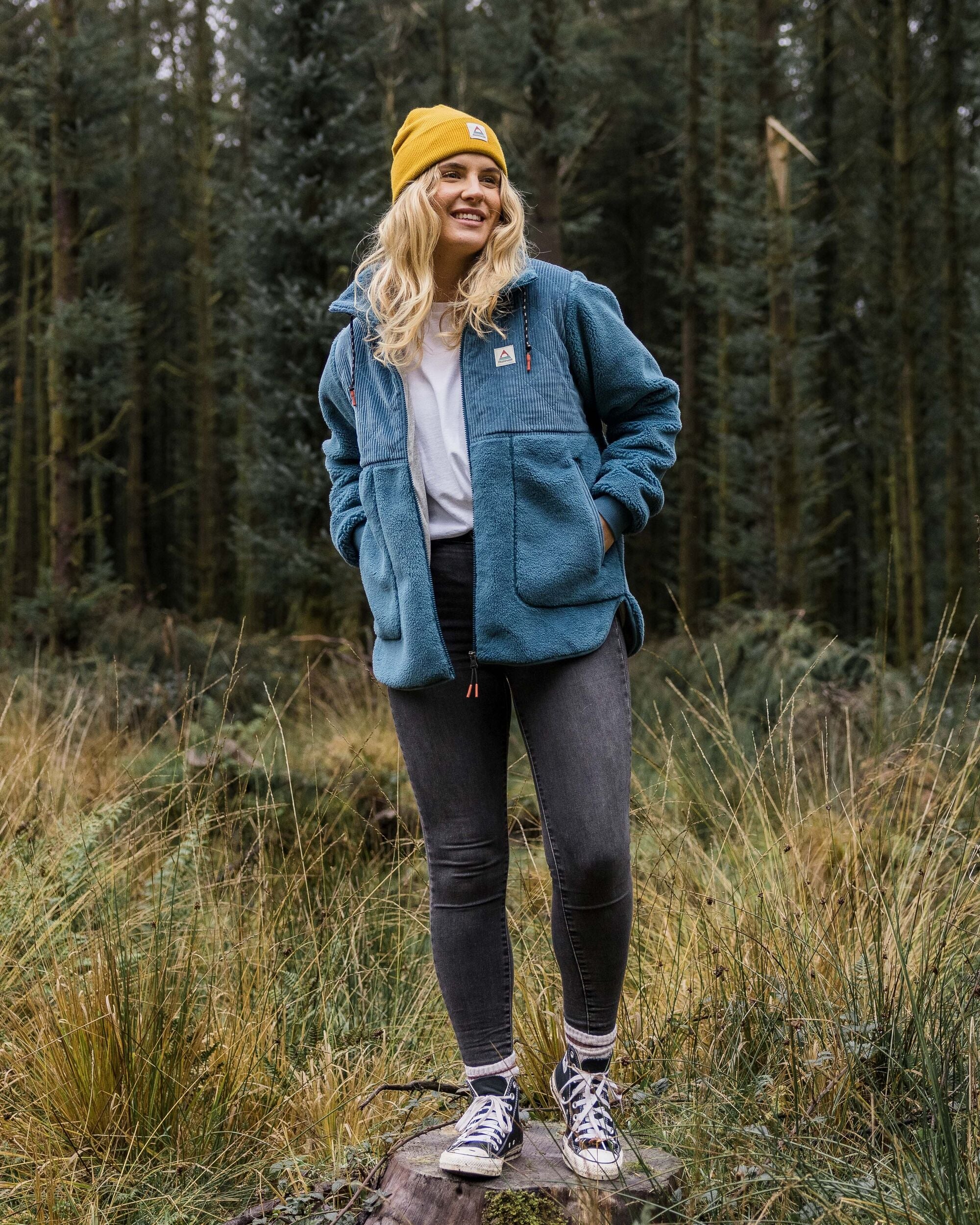 Awaken Recycled Deep-Pile Sherpa Fleece - Washed Blue - Lifestyle