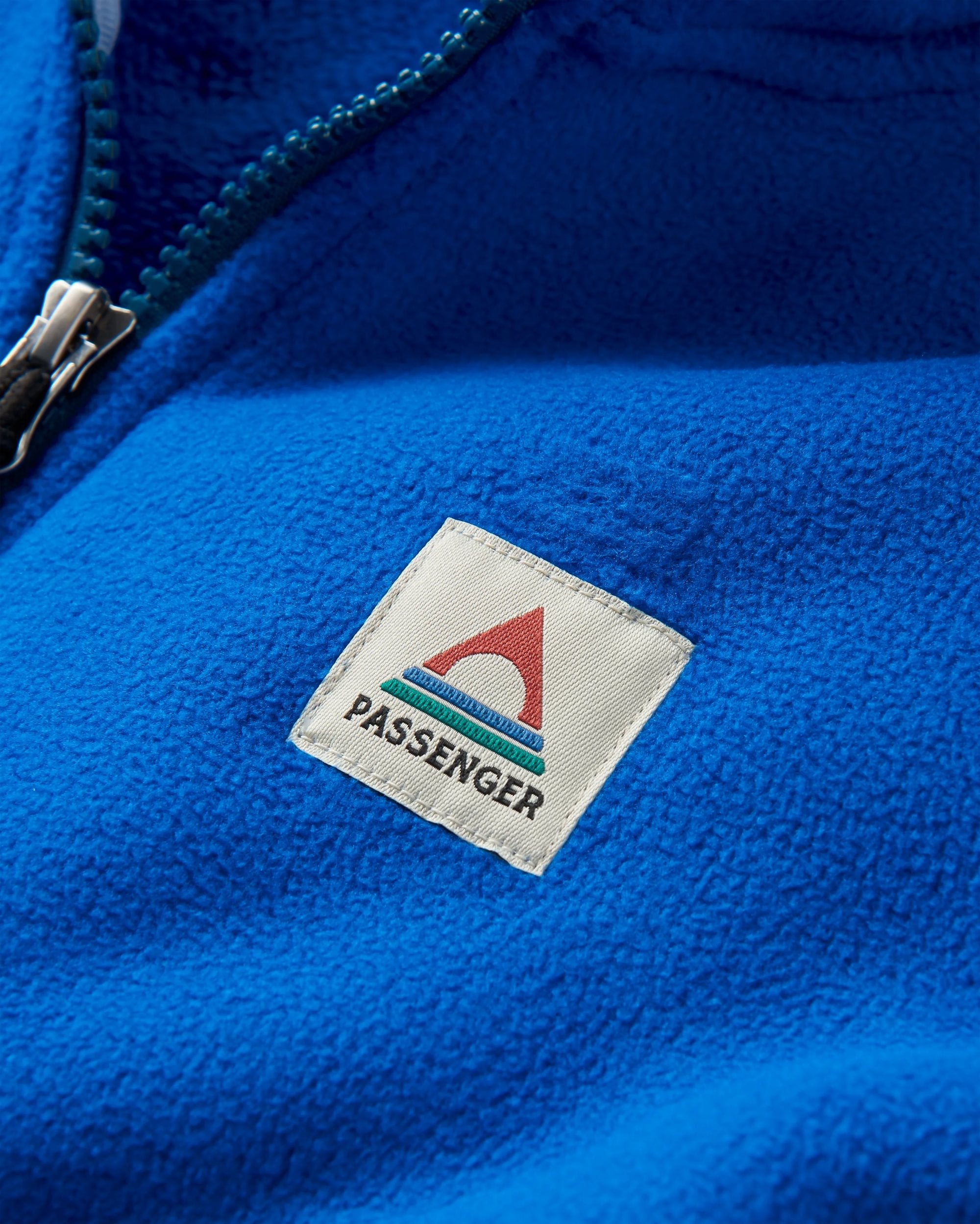 Folksy Recycled Sherpa Fleece - Azure Blue - Flatlay