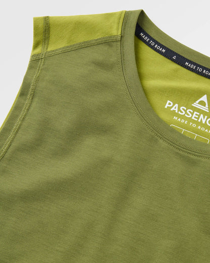 Solstice Active Vest - Clover/Tea Green - Flatlay