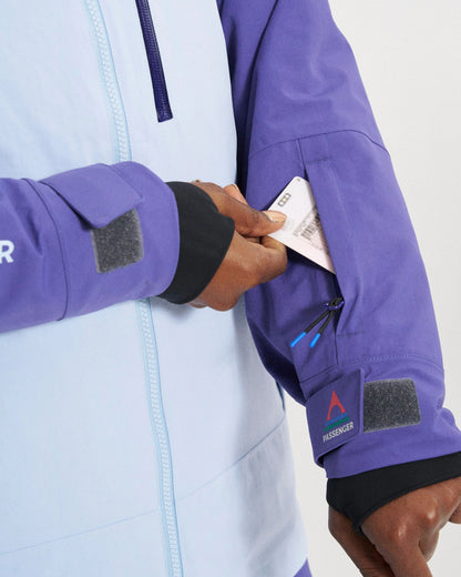 Snowscape Women's Recycled Jacket - Purple Indigo/Ice Blue - Studio Model