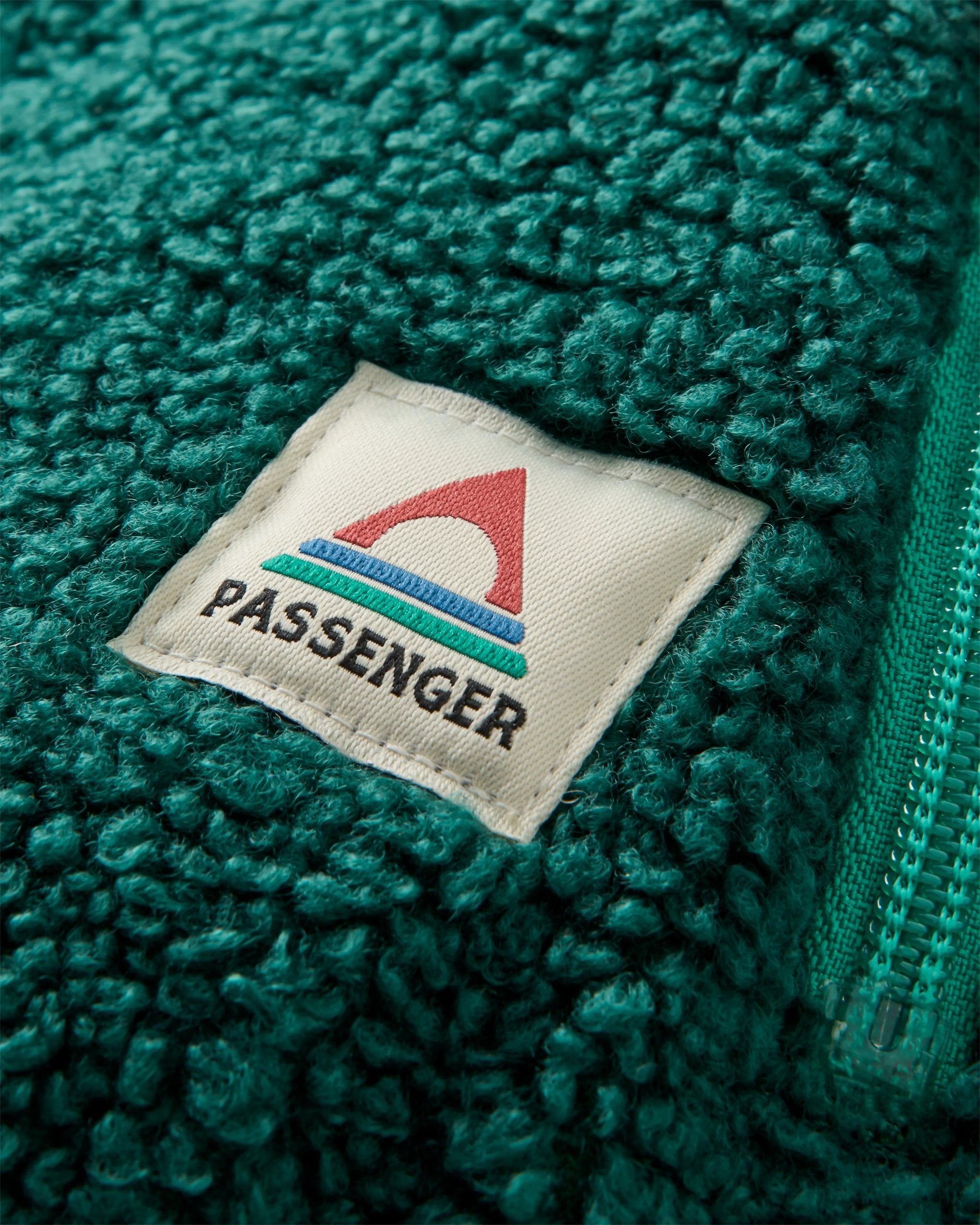 Joy Full Zip Lined Hooded Sherpa Fleece - Greenlake/Rain Forest - Flatlay