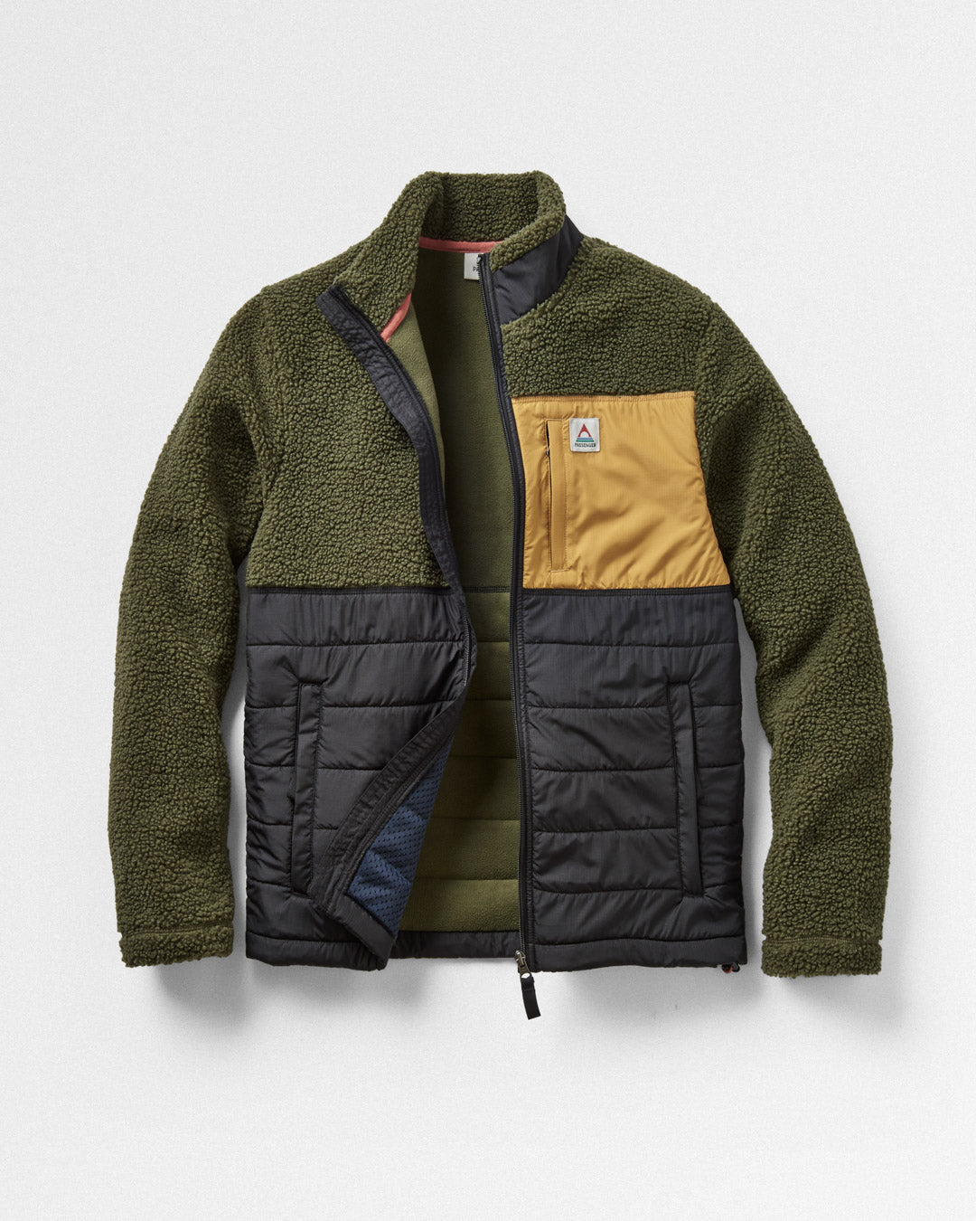 Born Explorer Recycled Polar-Lined Sherpa Fleece - Khaki