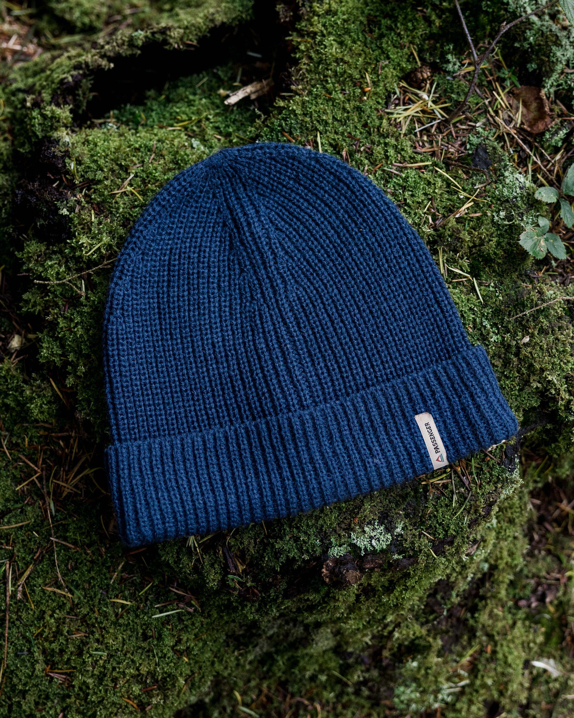 Compass Recycled Beanie - Rich Navy - Lifestyle