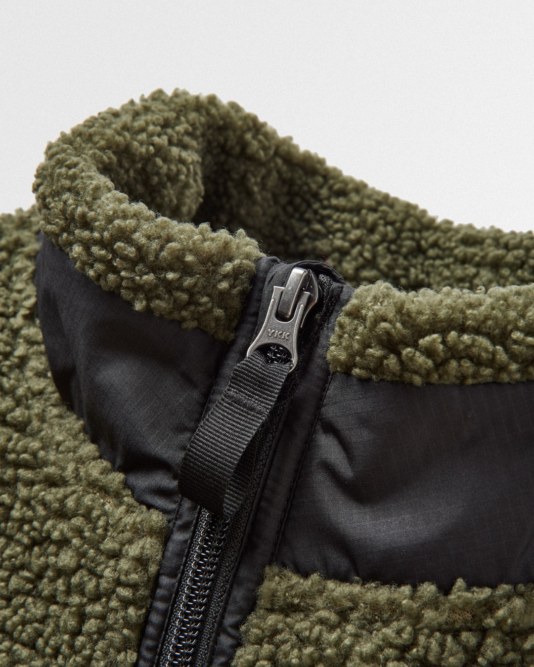 Born Explorer Recycled Polar-Lined Sherpa Fleece - Khaki - Flatlay