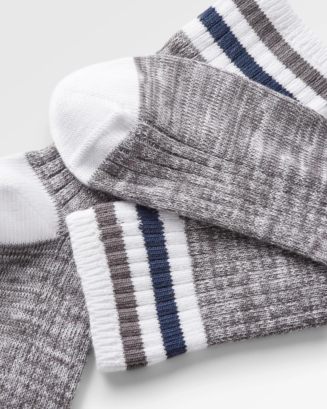 Organic Mid-weight Rib Socks - Grey Marl