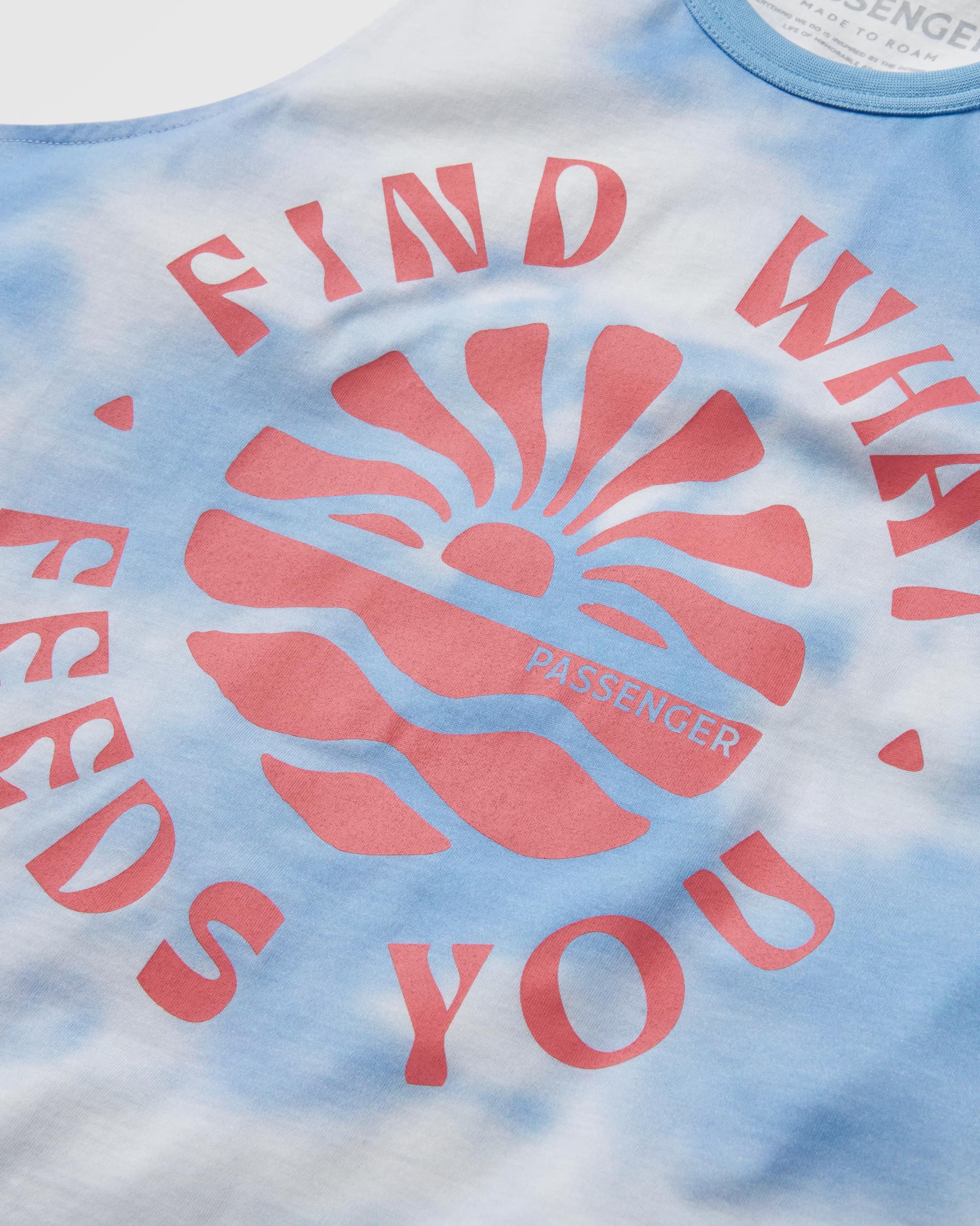 Discovery Organic Cotton Vest - Tie Dye Cornflower - Flatlay